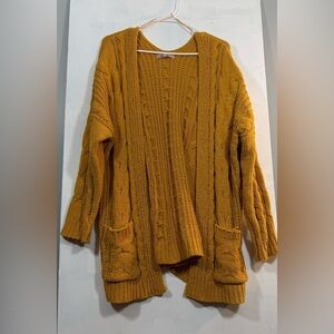 Love Tree Mustard Cable Knit Cardigan